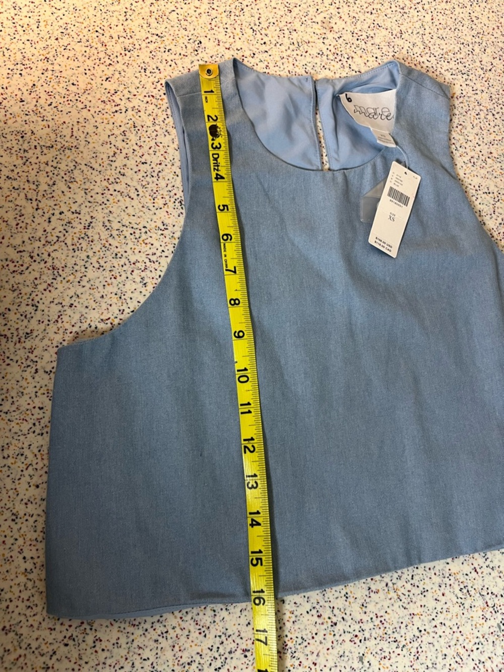 Anthropologie Mare Mare NWT Sleeveless Crop Denim Tank Top Women’s Size XS - Picture 6 of 6
